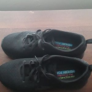Womans black sketchers air cooled memory foam
